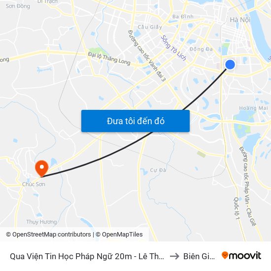Qua Viện Tin Học Pháp Ngữ 20m - Lê Thanh Nghị to Biên Giang map