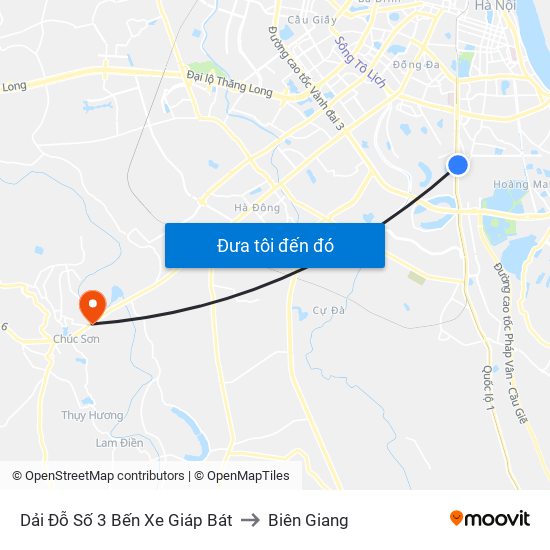 Dải Đỗ Số 3 Bến Xe Giáp Bát to Biên Giang map