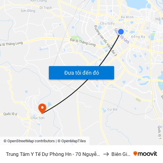 Trung Tâm Y Tế Dự Phòng Hn - 70 Nguyễn Chí Thanh to Biên Giang map