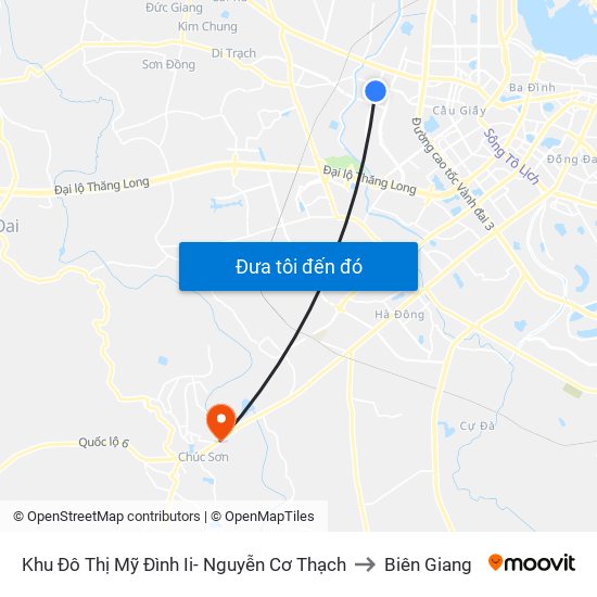 Khu Đô Thị Mỹ Đình Ii- Nguyễn Cơ Thạch to Biên Giang map