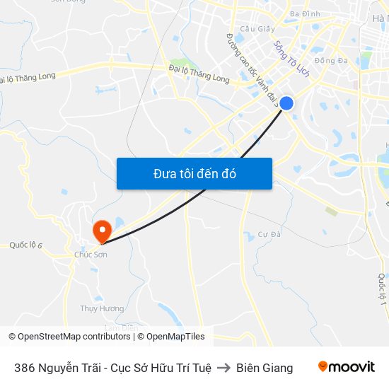 386 Nguyễn Trãi - Cục Sở Hữu Trí Tuệ to Biên Giang map