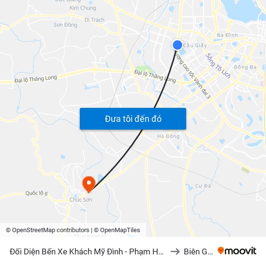 Đối Diện Bến Xe Khách Mỹ Đình - Phạm Hùng (Cột Trước) to Biên Giang map