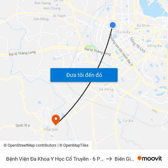 Công Ty Miwon - Phạm Hùng to Biên Giang map