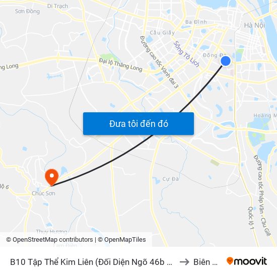 B10 Tập Thể Kim Liên (Đối Diện Ngõ 46b Phạm Ngọc Thạch) to Biên Giang map