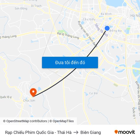 Rạp Chiếu Phim Quốc Gia - Thái Hà to Biên Giang map