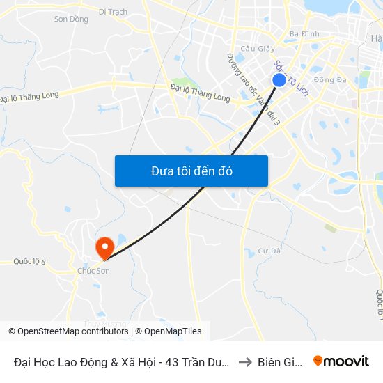 Đại Học Lao Động & Xã Hội - 43 Trần Duy Hưng to Biên Giang map