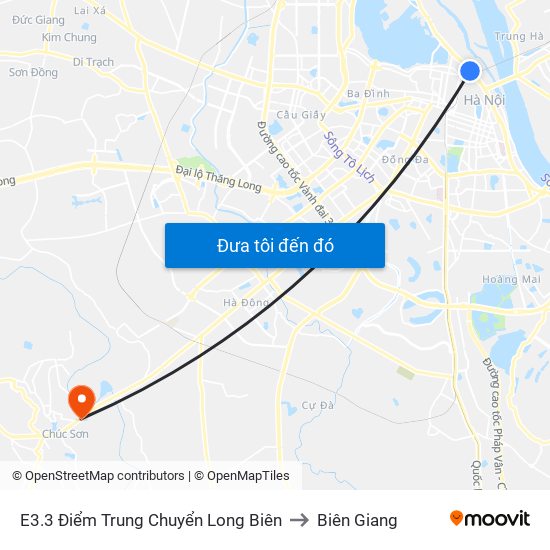 E3.3 Điểm Trung Chuyển Long Biên to Biên Giang map