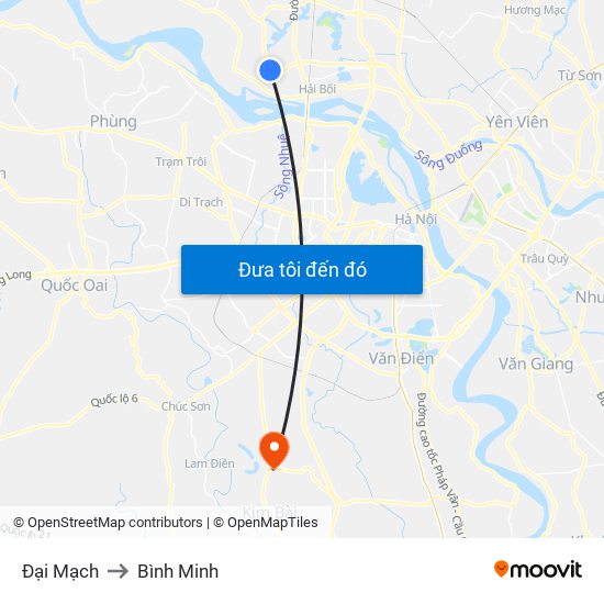 Đại Mạch to Bình Minh map