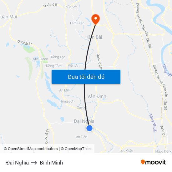 Đại Nghĩa to Bình Minh map