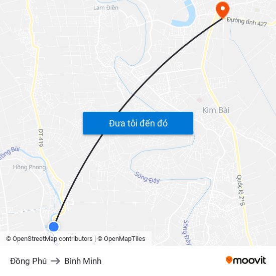 Đồng Phú to Bình Minh map