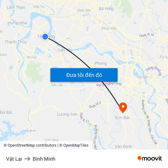 Vật Lại to Bình Minh map