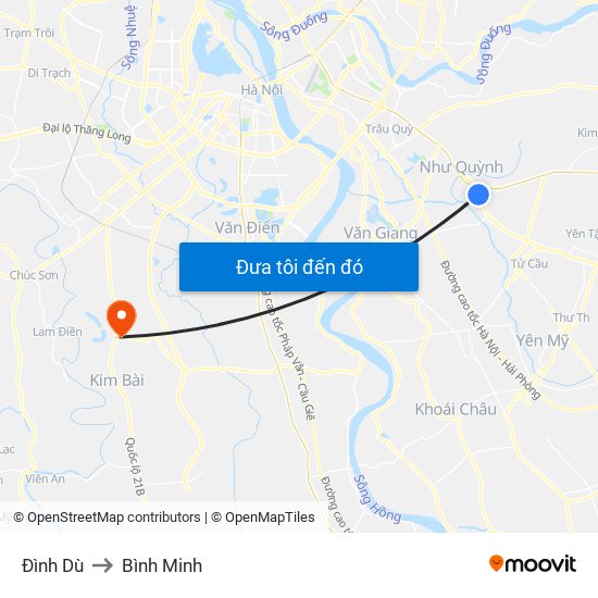 Đình Dù to Bình Minh map