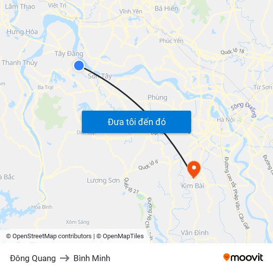 Đông Quang to Bình Minh map
