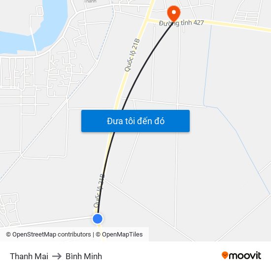 Thanh Mai to Bình Minh map