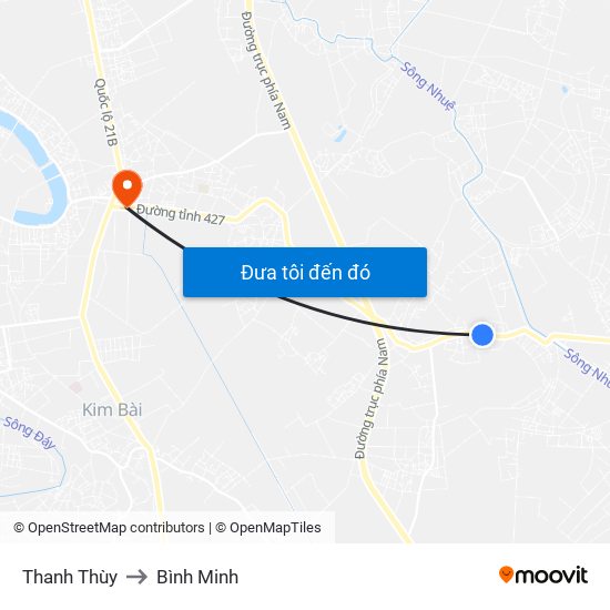 Thanh Thùy to Bình Minh map