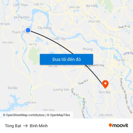 Tòng Bạt to Bình Minh map