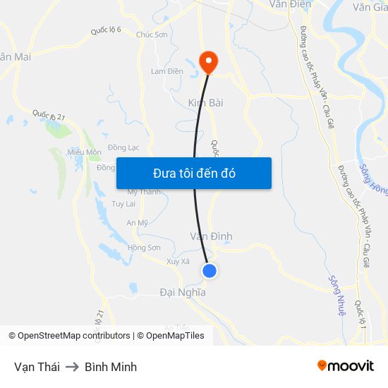 Vạn Thái to Bình Minh map