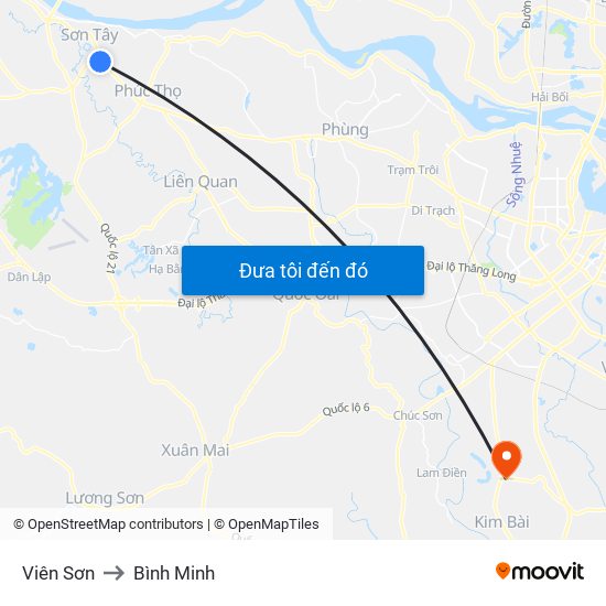 Viên Sơn to Bình Minh map