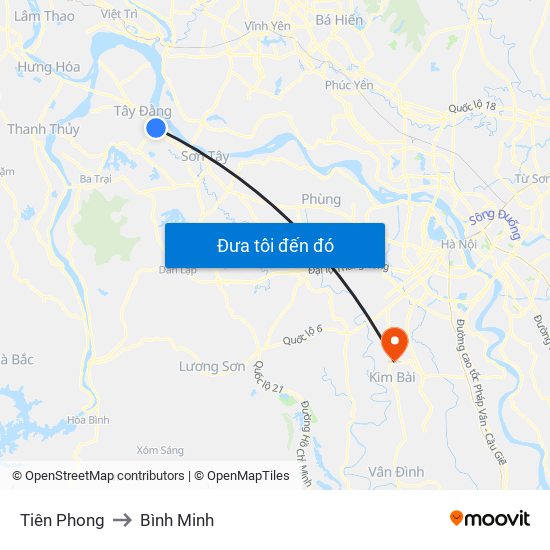 Tiên Phong to Bình Minh map