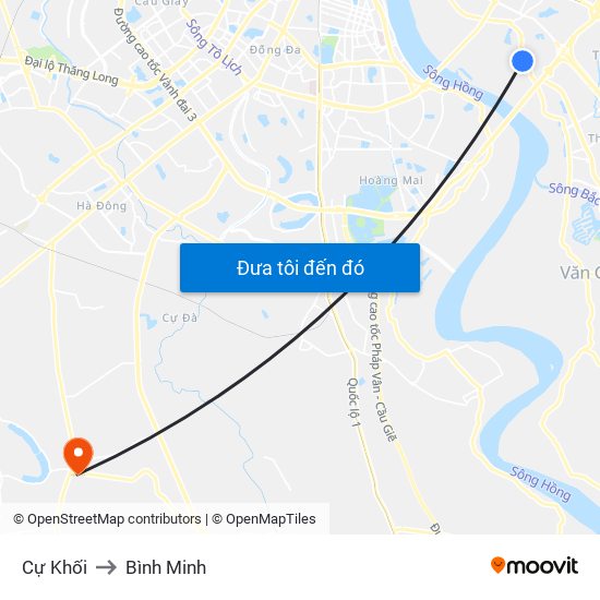 Cự Khối to Bình Minh map