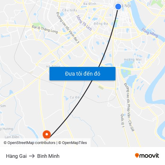 Hàng Gai to Bình Minh map