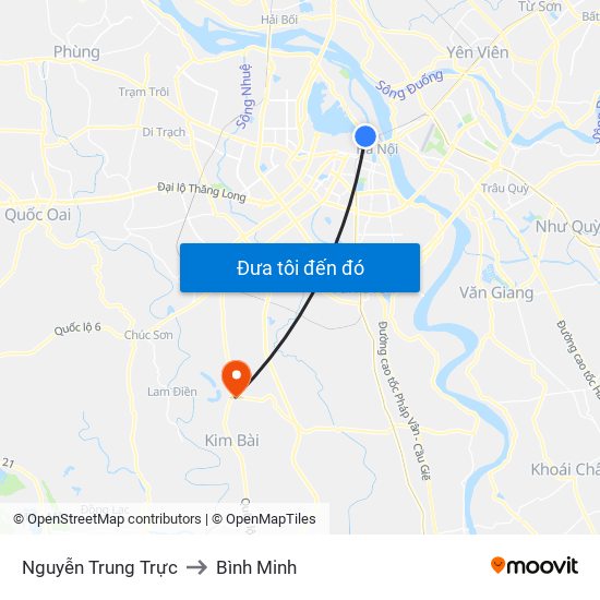 Nguyễn Trung Trực to Bình Minh map