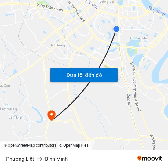 Phương Liệt to Bình Minh map