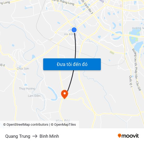 Quang Trung to Bình Minh map