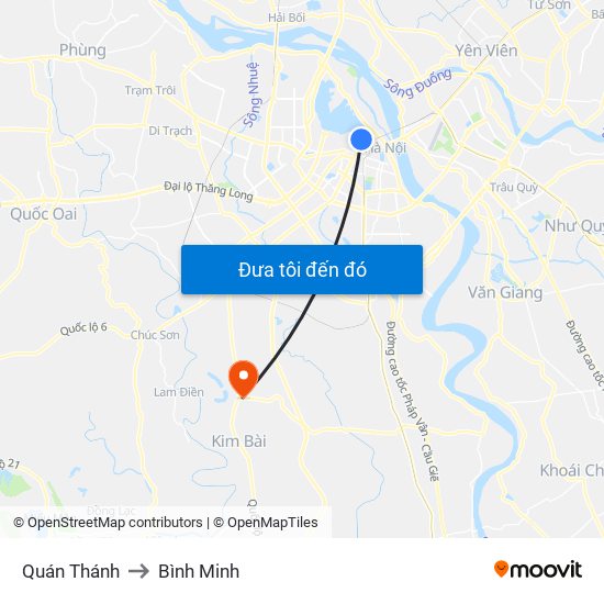 Quán Thánh to Bình Minh map