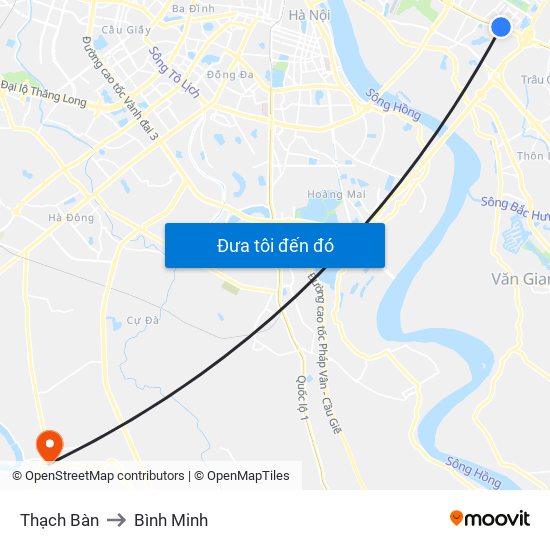 Thạch Bàn to Bình Minh map
