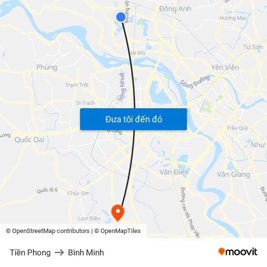 Tiền Phong to Bình Minh map