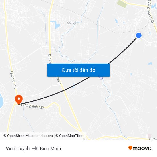 Vĩnh Quỳnh to Bình Minh map