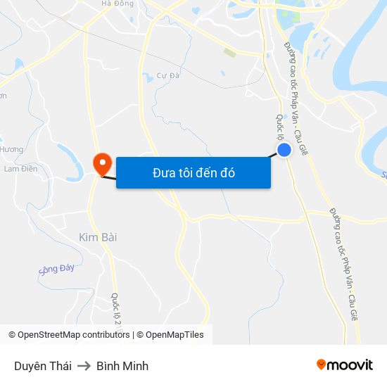 Duyên Thái to Bình Minh map