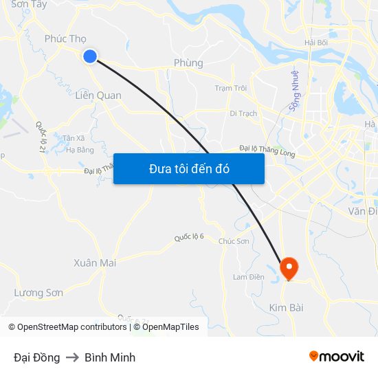 Đại Đồng to Bình Minh map