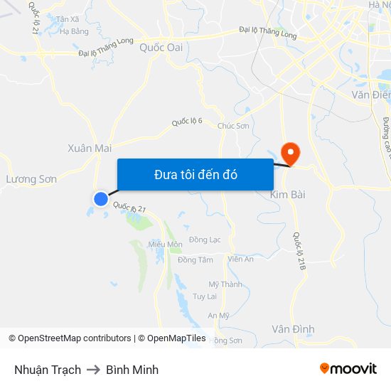 Nhuận Trạch to Bình Minh map