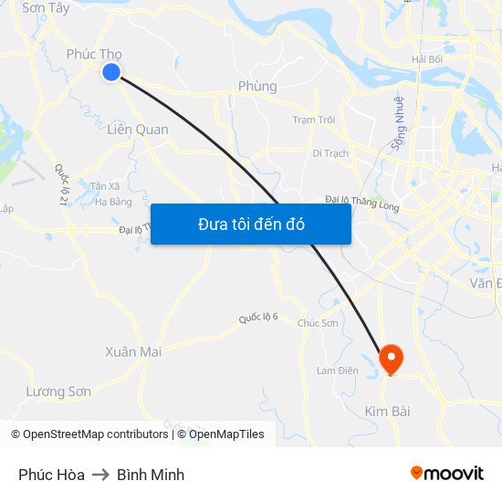 Phúc Hòa to Bình Minh map