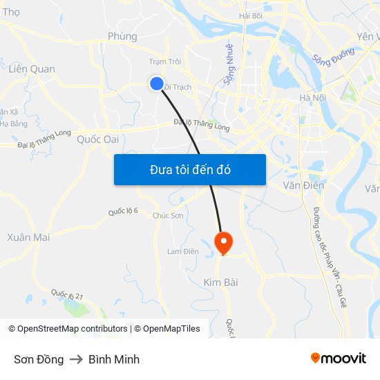 Sơn Đồng to Bình Minh map