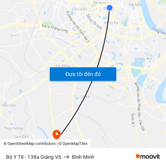 Bộ Y Tế - 138a Giảng Võ to Bình Minh map