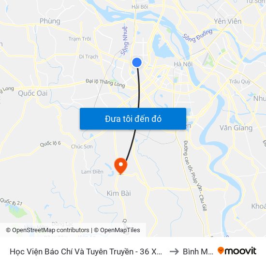 Học Viện Báo Chí Và Tuyên Truyền - 36 Xuân Thủy to Bình Minh map