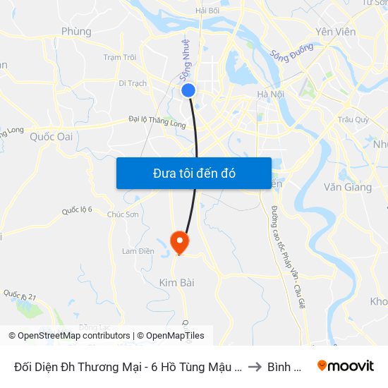 Đối Diện Đh Thương Mại - 6 Hồ Tùng Mậu (Cột Sau) to Bình Minh map