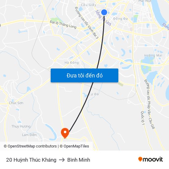20 Huỳnh Thúc Kháng to Bình Minh map