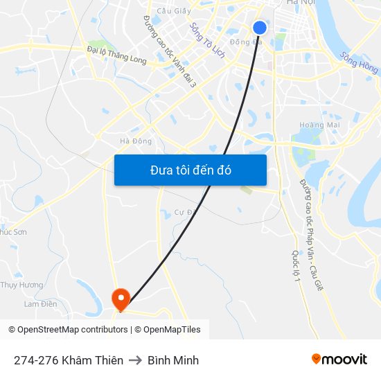 274-276 Khâm Thiên to Bình Minh map