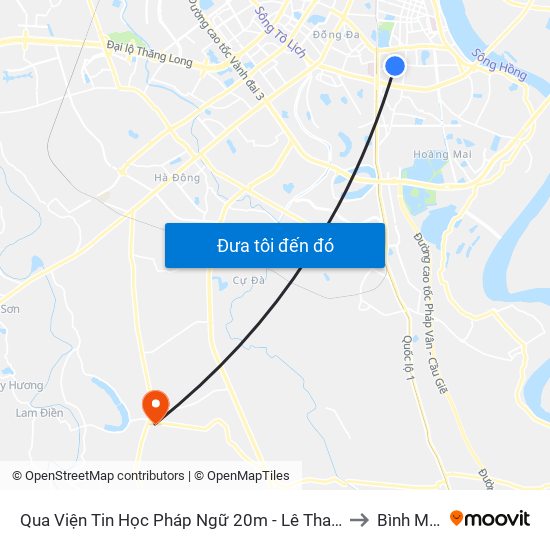 Qua Viện Tin Học Pháp Ngữ 20m - Lê Thanh Nghị to Bình Minh map