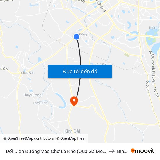 Đối Diện Đường Vào Chợ La Khê (Qua Ga Metro La Khê) - 405 Quang Trung (Hà Đông) to Bình Minh map