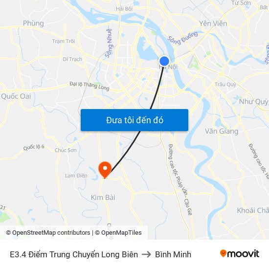 E3.4 Điểm Trung Chuyển Long Biên to Bình Minh map