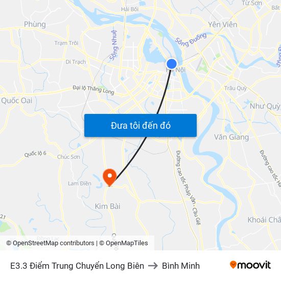 E3.3 Điểm Trung Chuyển Long Biên to Bình Minh map