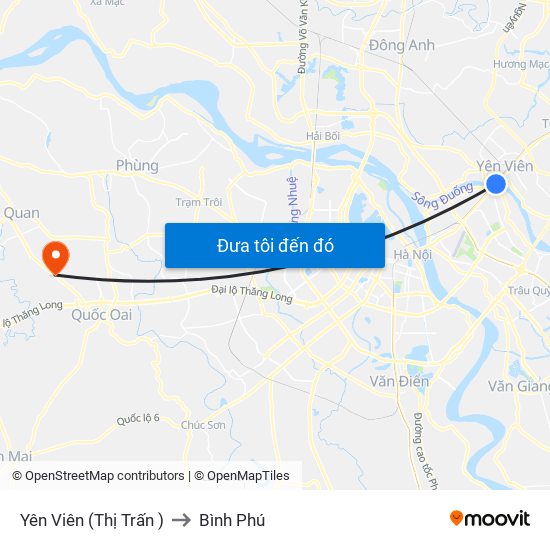 Yên Viên (Thị Trấn ) to Bình Phú map