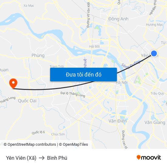 Yên Viên (Xã) to Bình Phú map