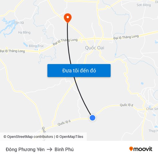 Đông Phương Yên to Bình Phú map