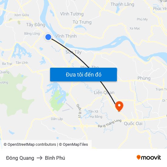 Đông Quang to Bình Phú map